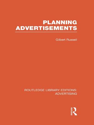 cover image of Planning Advertisements (RLE Advertising)